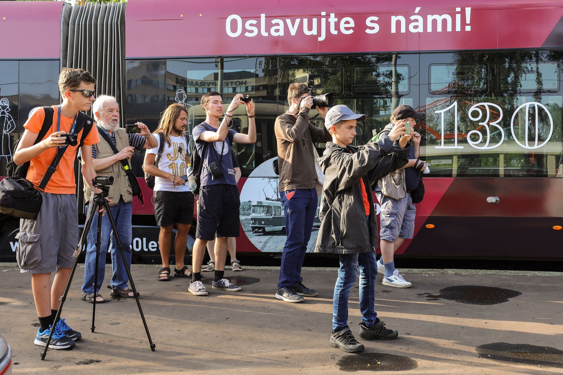 Průvod tramvají, 130 let výročí, Praha, tramvaj, MHD, DPP, šotouš