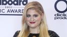 Meghan Trainor poses backstage with her awards during the 2015 Billboard Music Awards in Las Vegas