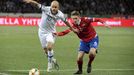 Soccer Football - Euro 2020 - Group J Qualification - Finland v Liechtenstein - Helsinki, Finland November 15, 2019. Teemu Pukki of Finland vies with Andreas Malin of Lie