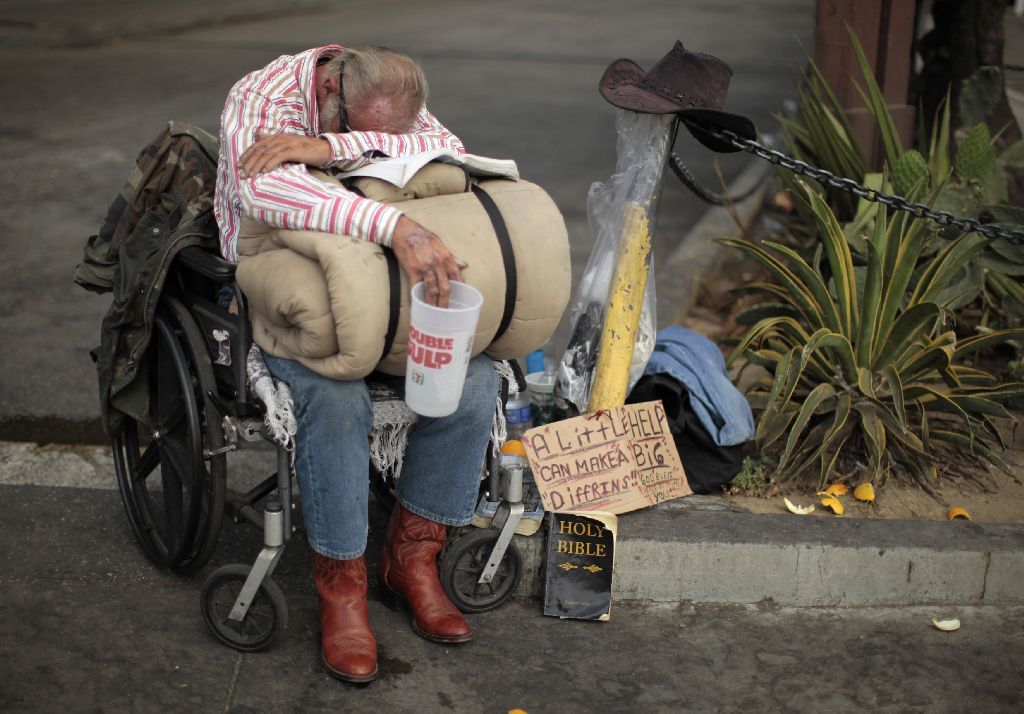 Chudoba v USA - bezdomovec v Los Angeles