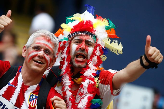 Atletico Madrid fans before the game