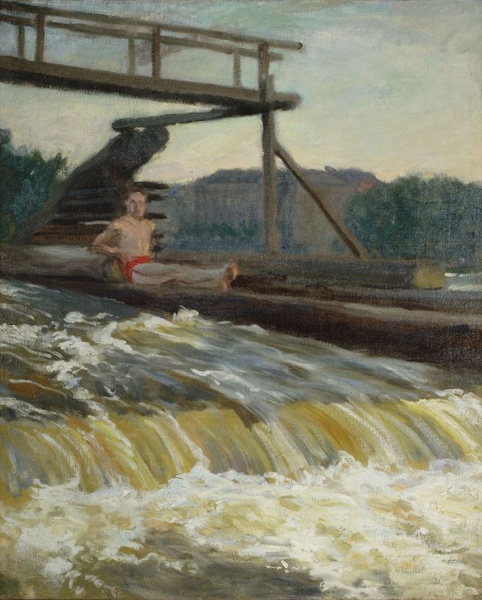 Miloš Jiránek: Splav (studie k Jezu u Palackého mostu), 1905