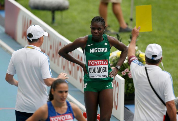 MS v atletice 2013, 400 m př. - rozběh: vyloučená Muizat Ajoke Odumosuová