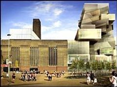 Vizualizace nové přístavby galerie Tate Modern v Londýně