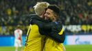 Julian Brandt slaví gól v zápase LM Borussia Dortmund - Slavia