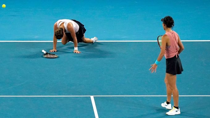 Barbora Strýcová a Sie Šu-wej ve finále čtyřhry Australian Open