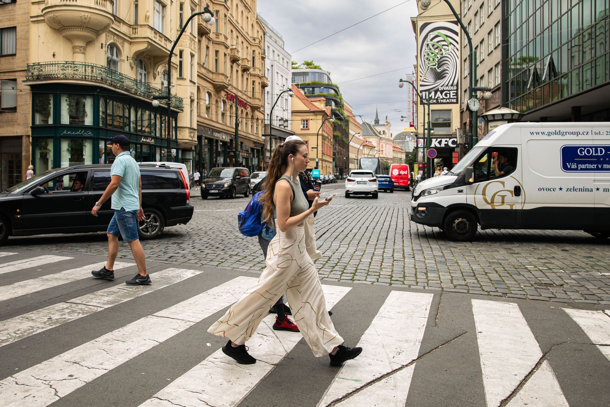 Adaptační proti změně klimatu, Praha, tepelné ostrovy, Jan Macháč, doprava v Praze, Národní třída, přechod, chodec