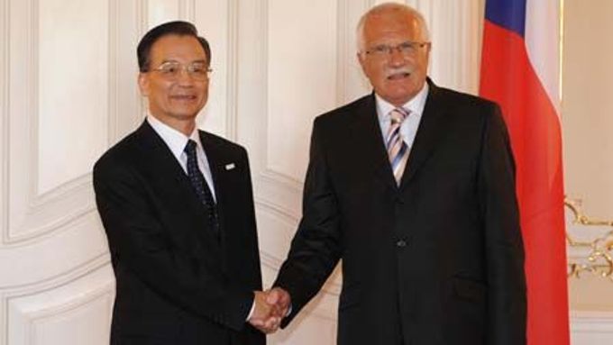 Čínský premiér Wen Ťia-pao a český prezident Václav Klaus