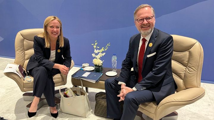 Fiala jedná v Římě s italskou premiérkou Meloniovou, sejde se i s prezidentem