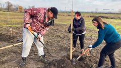 Obnova zeleně v místech, kudy prošlo v červnu 2021 tornádo.