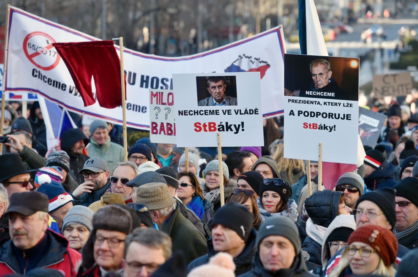 Demonstrace za svobodu na Václavském náměstí - 25. 2. 2018