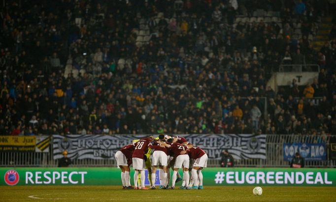 Fotbalisté Sparty před odvetou 2. kola EKL Partizan - Sparta