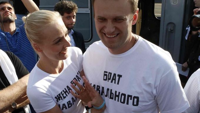Alexej Navalnyj s manželkou Julií.
