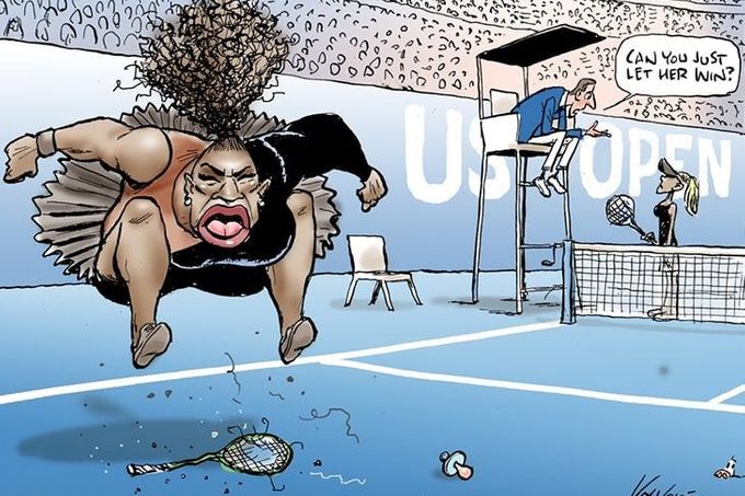 Karikatura Sereny Williamsové v Herald Sun
