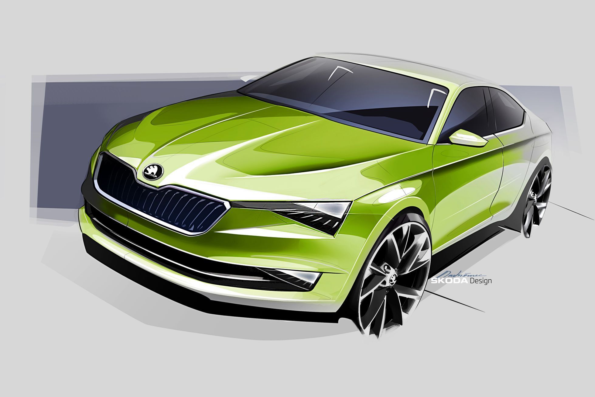 Škoda Vision C - skica příď