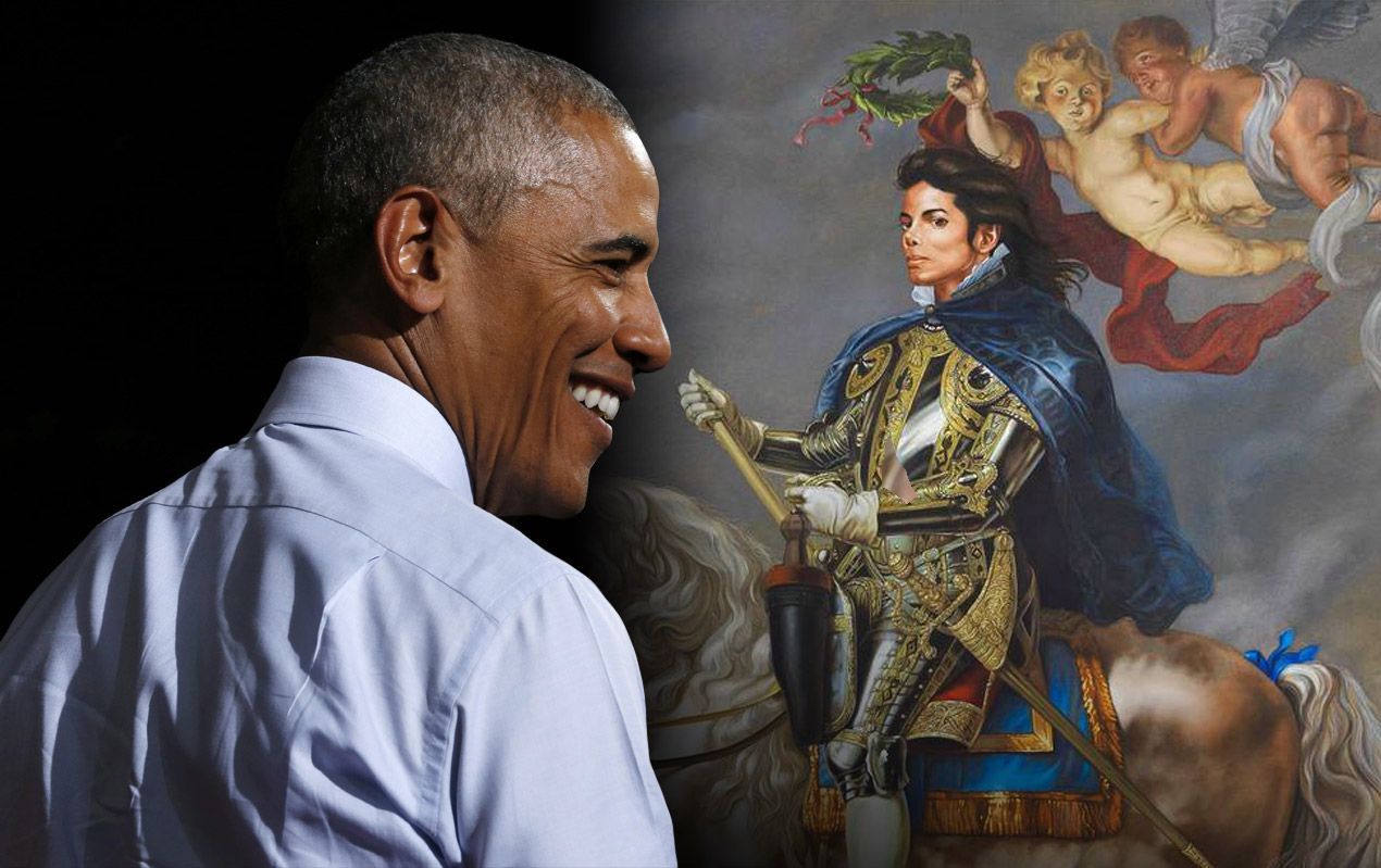 koláž - Obama, Jackson