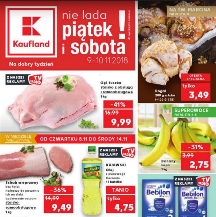 Svatomartinská husa Kaufland Polsko akční cena leták