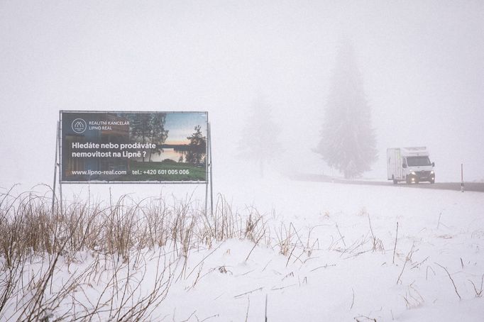 Lipno nad Vltavou v zimě.