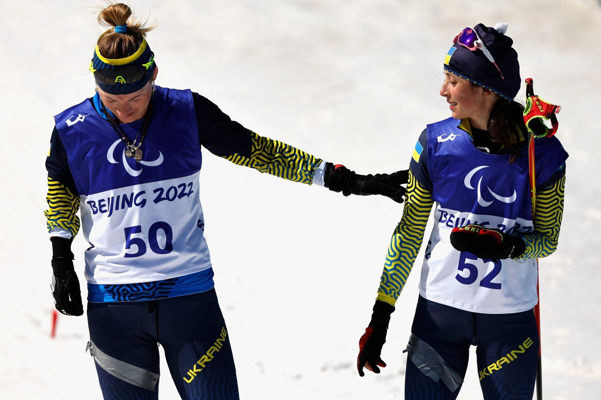 Irina Bujová a Oleksandra Kononovová na paralympiádě v Pekingu 2022