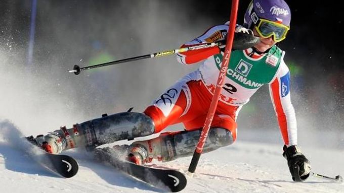 Šárka Záhrobská při slalomu ve finále Světového poháru