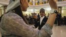 Guests dance at a wedding in the Chechen capital Grozny April 24, 2013. The naming of two Chechens, Dzhokhar and Tamerlan Tsarnaev, as suspects in the Boston Marathon bombings has put Chechnya - the former site of a bloody separatist insurgency - back on the world's front pages. Moscow has poured billions of roubles into rebuilding Chechnya, a mainly Muslim province that has seen centuries of war and repression. Picture taken April 24, 2013. REUTERS/Maxim Shemetov (RUSSIA - Tags: SOCIETY POLITICS RELIGION) ATTENTION EDITORS: PICTURE 16 OF 40 FOR PACKAGE 'INSIDE MODERN CHECHNYA'. SEARCH 'REBUILDING CHECHNYA' FOR ALL IMAGES Published: Kvě. 1, 2013, 7:52 dop.