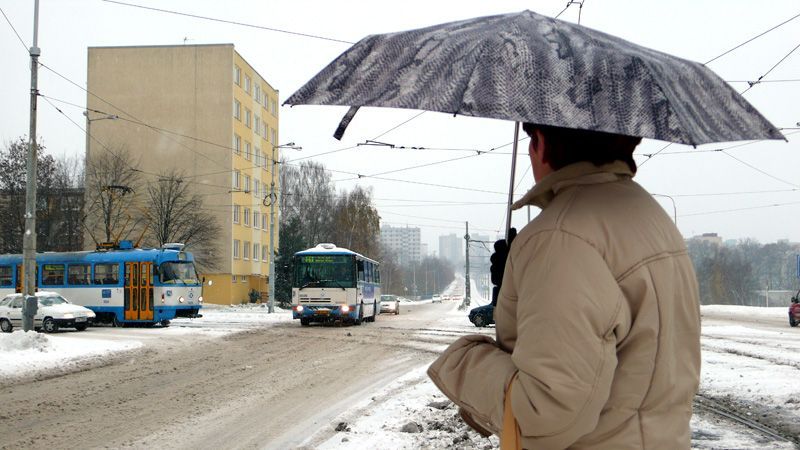 Ostrava pod sněhem - deštník