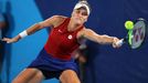 Markéta Vondroušová v semifinále OH 2020 proti Elině Svitolinové