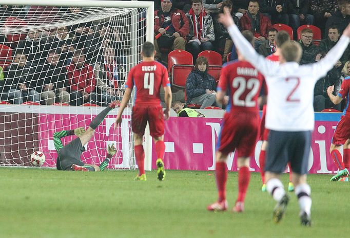 Česko - Norsko: Petr Čech inkasuje gól na 2:2