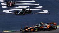 Lando Norris, McLaren, Andrea Kimi Antonelli, Mercedes a Charles Leclerc, Ferrari ve VC Brazílie F1 2025