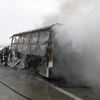 Požár autobusu na D11