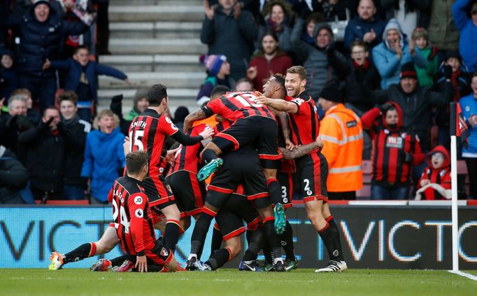 Bournemouth slaví gól do sítě Liverpoolu