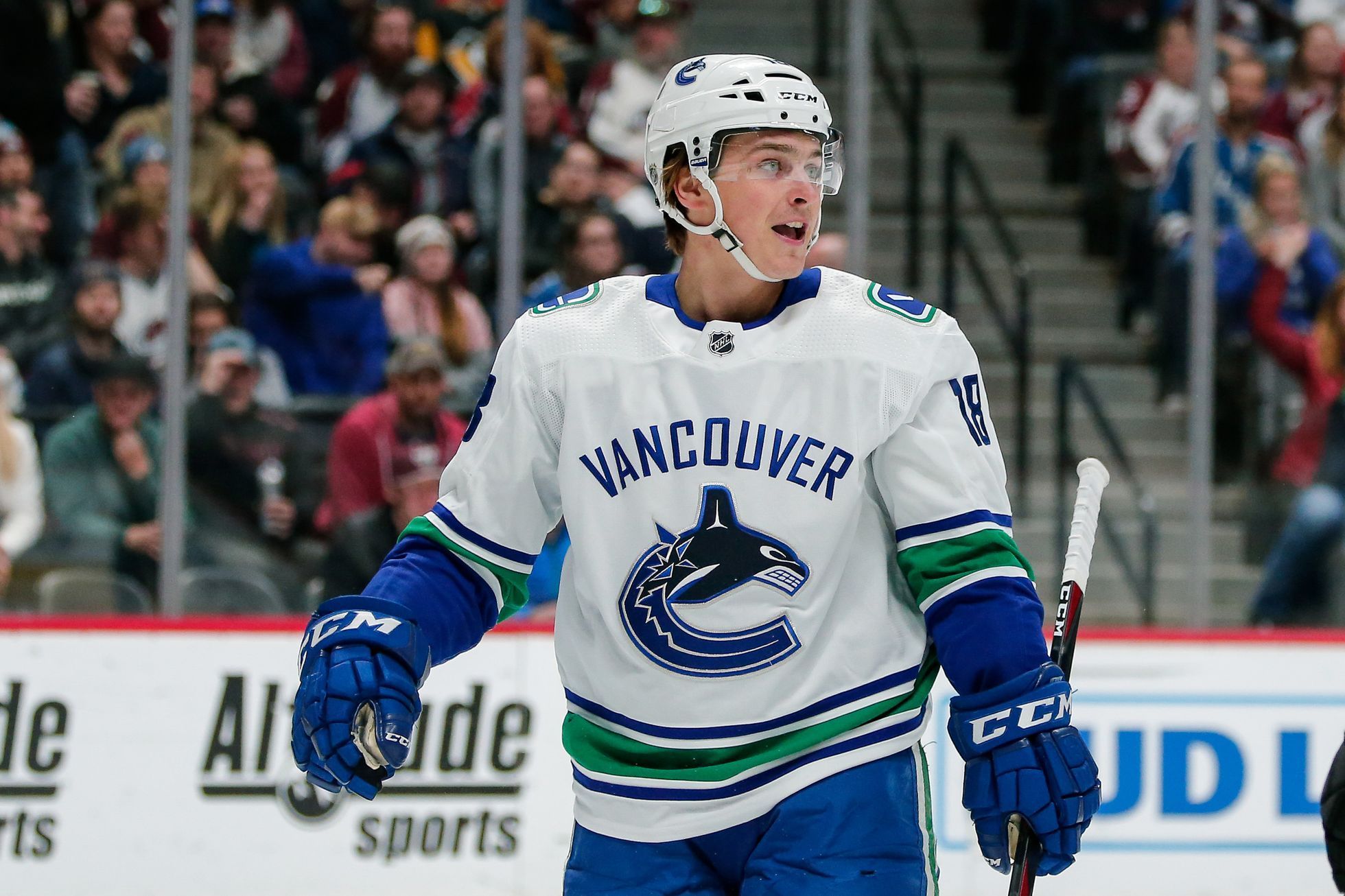hokej, NHL 2018/2019, Colorado Avalanche - Vancouver Canucks, Jake Virtanen
