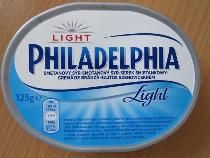 Nejhůře dopadl Light Philadelphia smetanový sýr prodávaný v Tesku