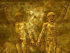 Na "přátelství" upomínají i další díla ve stanici, například reliéf kosmonautů.