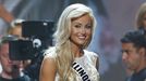 Miss Illinois USA Wronecki poses on stage during the 2015 Miss USA beauty pageant in Baton Rouge, Louisiana