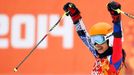 Vanessa Mae v obřím slalomu na olympiádě v Soči