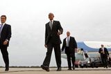 Poslední čtyři roky tam sedí demokrat Barack Obama. Takto ho fotoreportér agentury Reuters zachytil v Columbusu v Ohiu.