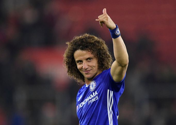 David Luiz slaví výhru Chelsea