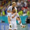 ME ve fotbale 2021, Francie - Švýcarsko: Haris Seferovic a Granit Xhaka slaví gól na 0:1
