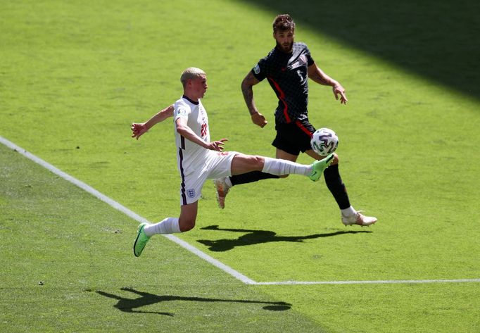 Phil Foden v zápase Anglie - Chorvatsko na ME 2020