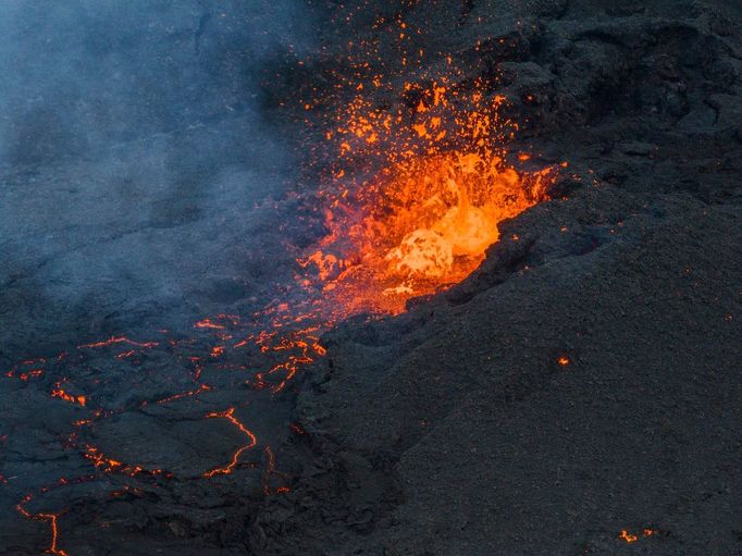 Sopečná erupce na Islandu.