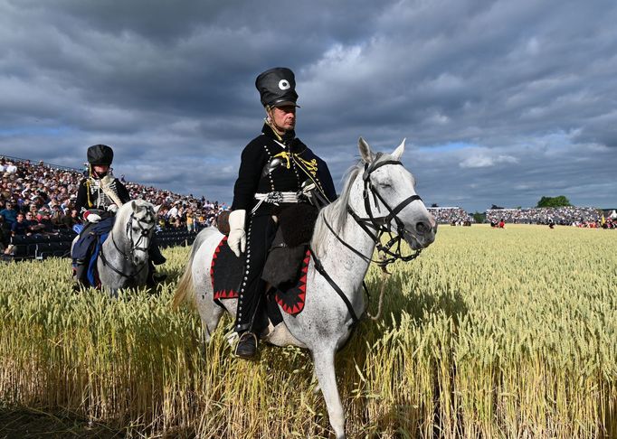 Rekonstrukce bitvy u Waterloo.