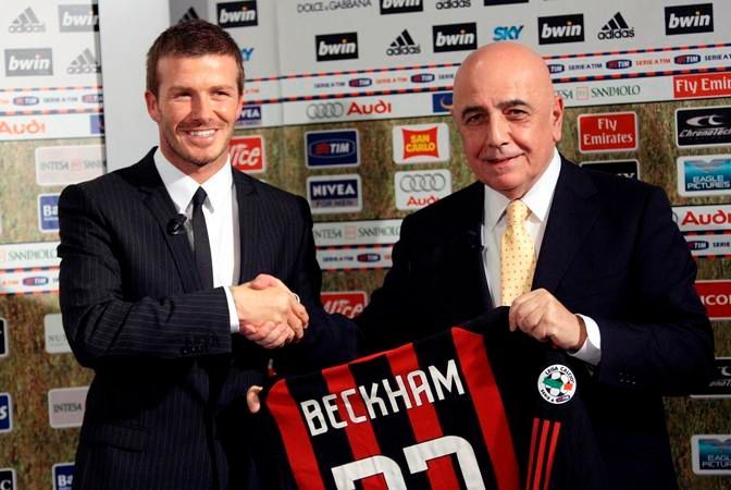 Beckham Galliani ac milán fotbal
