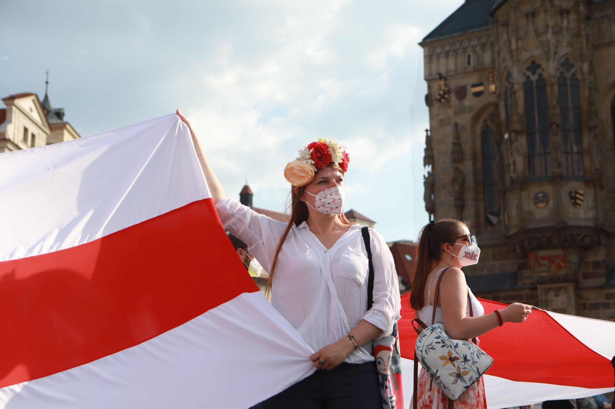 cichanouská demonstrace v praze bělorusko
