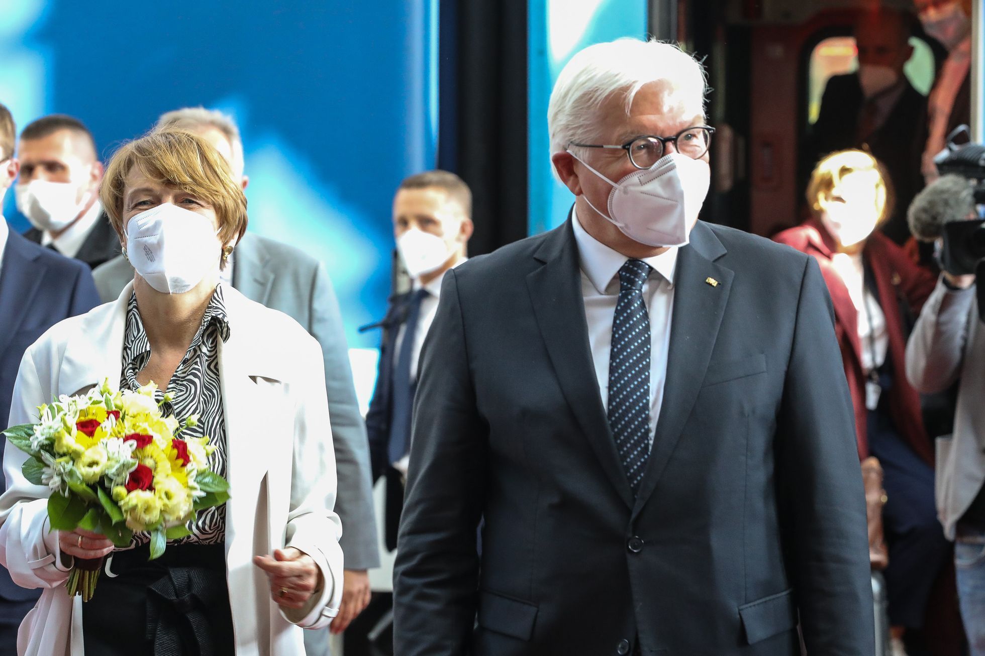 Německý prezident Frank-Walter Steinmeier přijel vlakem na Hlavní nádraží na návštěvu České republiky