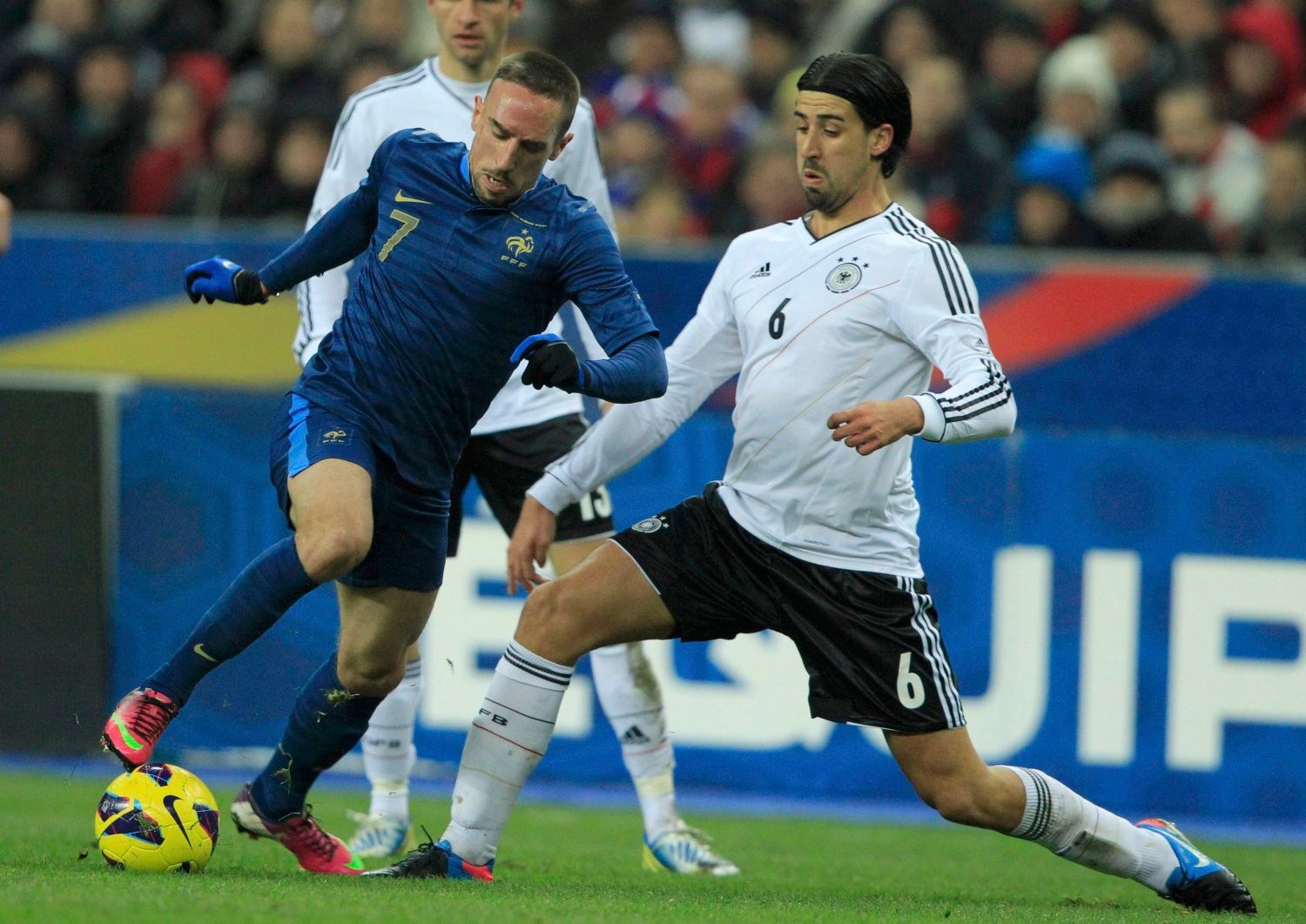 Fotbal,  Francie - Německo: Franck Ribéry - Sami Khedira