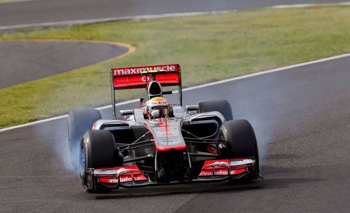 Britský pilot F1 Lewis Hamilton při kvalifikaci na VC Japonska 2012 v Suzuce.