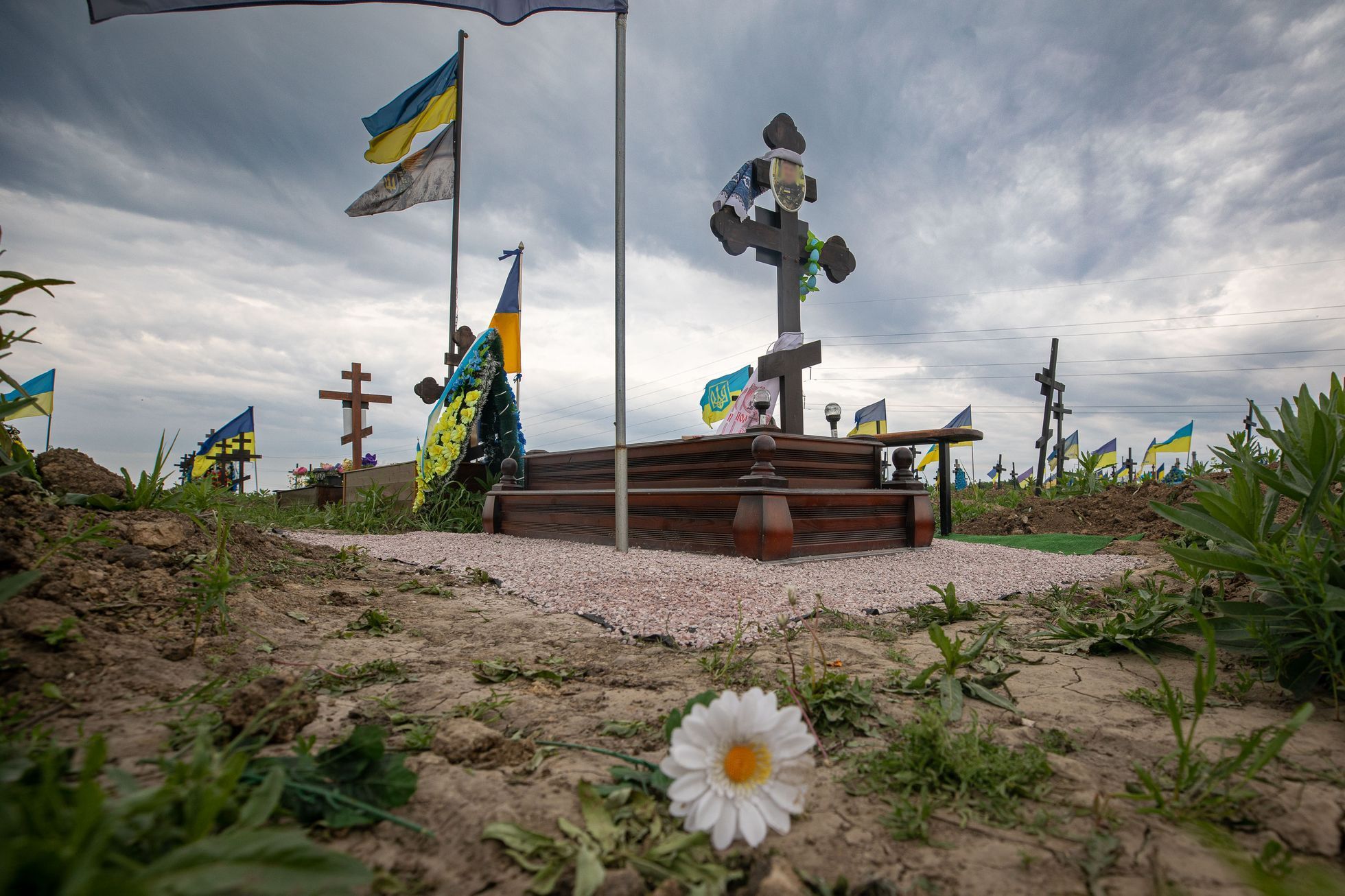 Hřbitov ve městě Dnipro, Ukrajina