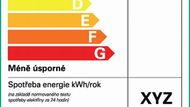 Starý energetický štítek na chladničky, mrazničky a jejich kombinace.