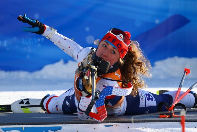 Jessica Jislová v olympijské štafetě žen.